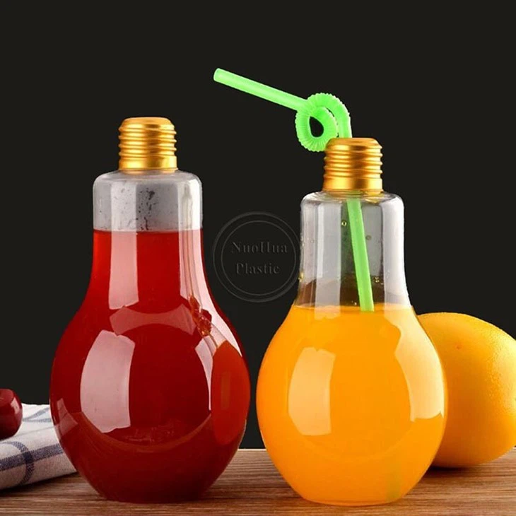 Plastic Light Bulb Bottle For Juice Packaging