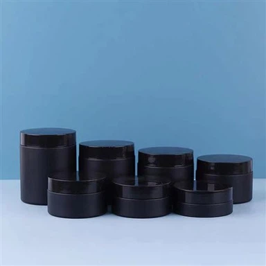 Χονδρικό κενό 8oz πλαστικά βάζα συσκευασίας καλλυντικών μαύρο βάζο