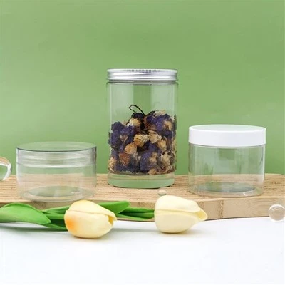 50ml 250ml Διάφανα βάζα κατοικίδιων ζώων Βίδα ποιότητας τροφίμων 16oz Πλαστικό βάζο με καπάκι